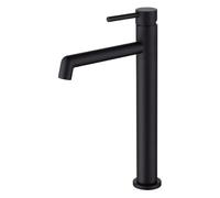 OSL Black Basin Mixer Tap Alto Stylish Rounded Brass Matte Black Finish Includes Hardware, Hoses and Cartridge