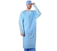 Osler & Walsh | CPE Thumb Loop Large Size Long Sleeve Disposable Polyethylene Isolation Gowns - 23 Micron / 40gsm, Big Value Pack of 200 | Durable | Waterproof Design |