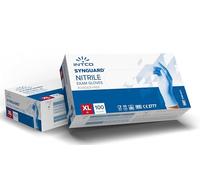 Osler & Walsh Intco Synguard Nitrile Blue Gloves (Extra Large, 100 Count), Strong & Flexible, Food Safe, Powder & Latex Free, Finger Textured Thick Disposable Gloves for Factories, MEDICAL USE & More