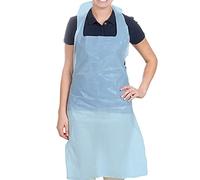 Osler & Walsh Premium Disposable Aprons for Women & Men (Blue, pack of 100), 700mm x 1170mm for Adults, 16 Microns Flat Packed Bulk Polyethylene Aprons (NHS size and spec)