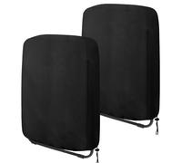 Oslimea Zero Gravity Chair Covers 2 Pcs, Folding Patio Chair Covers All Weather Waterproof Dustproof with Storage Bag, 32.3" W x 7.9" D x 36.6" H, Black