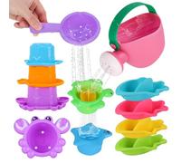 OSLINE Baby Bath Toys for 1 2 3 Year Old,Toddler Bath Toy for 1 2 3 4 + Year Old,10 Pack Water Play Sensory Toys 12-18 Months,Toys 1-5 Years Boys Girls Gifts