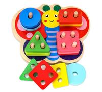 OSLINE Gifts for 1 2 3 Year Old Girls Boys,Montessori Wooden Toys Age 1-3, Colour Educational Learning Stacking Puzzle for Kids,Toddler Birthday Presents
