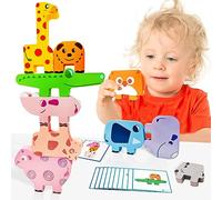 OSLINE Toddler Toys Age 3+ for Boy Girl Gifts,Kids Wooden Building Blocks Animal Stacking Montessori Toys -Christmas Easter Birthday Gift