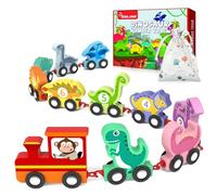 OSLINE Toddler Toys for Boys Girl Gifts, Wooden Train Set Dinosaur Toy, Montessori Educational Toy -- Christmas Easter Birthday Gift
