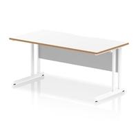 Oslo 1600 x 800mm Scalloped Desk White Wood Edge White Cantilever Leg