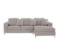 Beliani Corner Sofa 4 Seater Oslo Fabric Beige Left Hand