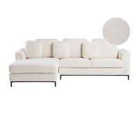 Beliani Corner Sofa 4 Seater Oslo Boucle White Right Hand