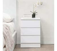Birlea Oslo 3 Drawer Bedside Grey in White Birlea White