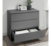 Oslo - 3 Drawer Chest of Drawers - Grey - Wooden - Happy Beds