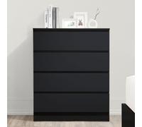 Oslo - 4 Drawer Chest of Drawers - Black - Wooden - Happy Beds