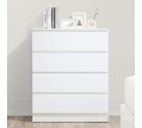 Oslo - 4 Drawer Chest of Drawers - White - Wooden - Happy Beds