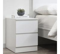 Oslo Bedside Cabinet - 2 Drawer - White