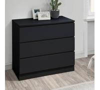 Oslo Black 3 Drawer Small Chest
