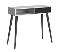 Oslo Console Table 1 Drawer 1 Shelf in White and Black Matt