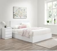 Oslo - Double - Ottoman Storage Bed - White - Wooden - 4ft6 - Happy Beds