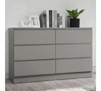 Oslo Grey 6 Drawer Wide Chest