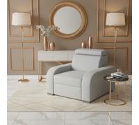 Oslo M 1 Armchair With Adjustable Headrest Mdf And Particle Board Frame Upholstered Back 105X100X85 100Cm Light Grey