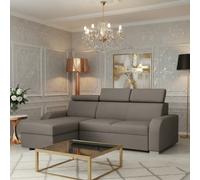 Oslo M 2Rlc Corner Sofa Bed Mdf Chipboard Polyurethane Foam Wave Spring Universal Side 235X170X85 100Cm Brown