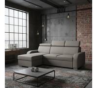 Oslo M 2Rlc Mdf Chipboard Corner Sofa Bed Universal Storage Adjustable Headrests Freestanding Back 235X170X85 Brown