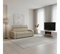 Oslo M3 3 Seater Sofa Adjustable Headrests No Sleeping Function Upholstered Freestanding Couch Various Colours Beige