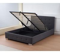 Outdoor Living (NW) Ltd The Oslo Charcoal Linen Tufted Ottoman Bed Frame - King