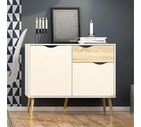 Oslo Sideboard - 2 Door - 1 Drawer - Small - White and Oak