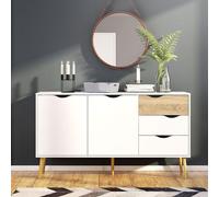 Oslo Sideboard - 2 Door - 3 Drawer - Medium - White and Oak