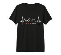 Oslo Skyline Heartbeat Norway Heart I Love Oslo Premium T-Shirt