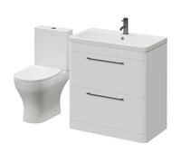 Oslo Vanity and Jubilee Toilet Suite with Leni Basin | Gloss White | MFC | 1350mm