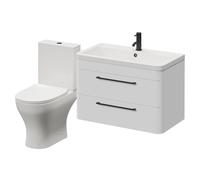 Oslo Wall Mounted Vanity and Jubilee Toilet Suite with Anya Basin | Gloss White | MFC | 1350mm