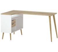 Oslo White and Oak Effect 2 Drawer Desk