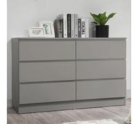 Oslo Wide Chest - 6 Drawer - Grey