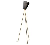 Oslo Wood Floor Lamp Gold Base & Black Shade
