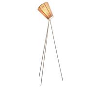 Oslo Wood Floor Lamp Metal Base & Beige Shade