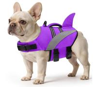 Oslueidy Dog Life Jacket High Flotation,Shark Dog Lifesavers Floats Coat High Visibility Reflective Pet Safety Vest Swimsuits Small Medium Large Dog Life Vest (Purple, XL)