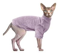 Oslueidy Sphynx Cat Clothes, Hairless Cat Vest Turtleneck Sweater, Kitten Puppy Pullover Shirt with Sleeves Cats Pajamas Jumper for Sphynx, Cornish Rex, Devon Rex, Peterbald