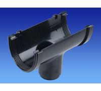 OSMA Black 113mm Running Outlet for DeepLine 4.5:2.5 Gutter System 9T906b