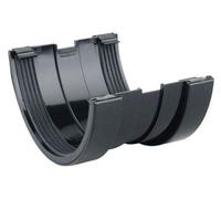OSMA Roofline Commercial 150mm (6") half round Gutter Union BLACK 6T609b