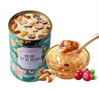 Osmanthus nut lotus root powder soup, instant brewed and ready to eat red jujube nut soup, rose flavored full belly snack, fruit soup，Nutritional breakfast，gift (Osmanthus lotus root powder,2 can)