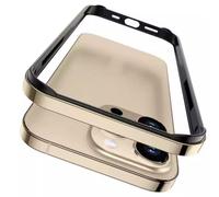 OSMARI Aluminum Frame Metal Bumper Case for iPhone 16 Pro Max, Aluminum Hard Case Slim Metal Frame Bumper Cover with Soft TPU Inner for iPhone 16 Pro Max (Gold)