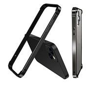 OSMARI Aluminum Frame Metal Bumper Case for iPhone 16 Pro Max, Aluminum Hard Case Slim Metal Frame Bumper Cover with Soft TPU Inner for iPhone 16 Pro Max (Black)