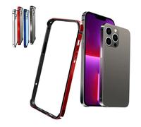 OSMARI Aluminum Frame Metal Bumper for iphone 13 Pro Max 13 Mini, Metal Frame Armor with Soft Inner Bumper, Raised Edge Protection, Slim Hard Case Cover (Red, 13 mini 5.4 in)