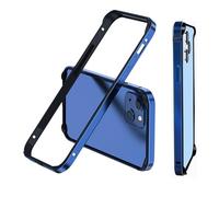 OSMARI Aluminum Frame Metal Bumper for iPhone 15 Plus Case,Aluminum Hard Case Slim Metal Frame Bumper Cover with Soft Inner Bumper, Raised Edge Protection No Signal Interference (Blue)