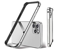 OSMARI Aluminum Frame Metal Bumper for iPhone 15 Pro Case,Aluminum Hard Case Slim Metal Frame Bumper Cover with Soft Inner Bumper, Raised Edge Protection No Signal Interference (Silver)
