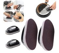 OSMARI Emery Sponge Kitchen Pot Brush, Magic Sponge Brush with Handle,magic nano emery sponge brush kitchen cleaning sponge tool rust clean, Reusable Rust Removal Tool (Brown 2pcs)