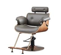 OSmari Hydraulic Barber Chairs Classic Leather 360 Degree Swiveling Adjustable Height for Salon Beauty Tattoo Hairdressing Shaving Styling Chair,Grey