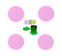 OSMARI New Luminous Coasters,Round Silicone Glow In The Dark Drink Coasters,Glow In The Dark Coasters For Parties, Bars, Clubs, Etc. (pink, 4)