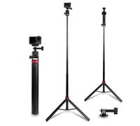 Osmo Action 6/5 pro 81" Extendable Selfie Stick & Tripod for Gopro Camera | Compatible with GoPro Max Hero 14 13 12 11 10 9 DJI Osmo Action 6 5Pro 4 3, Insta360 X5 X4 One DSLR（14-81” Extendable）