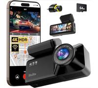 Osmo Dashcam Pro 4k - New & Improved Model with Front and Rear Camera Included 64GB Card (WiFi+GPS+64G)